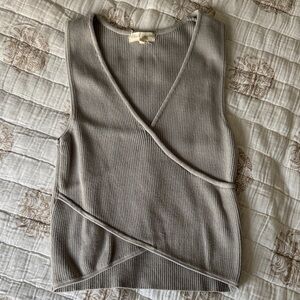 Gray Ribbed Sweater Tank